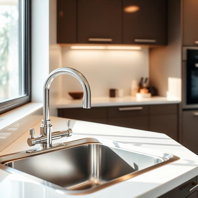 Modern kitchen faucet installation